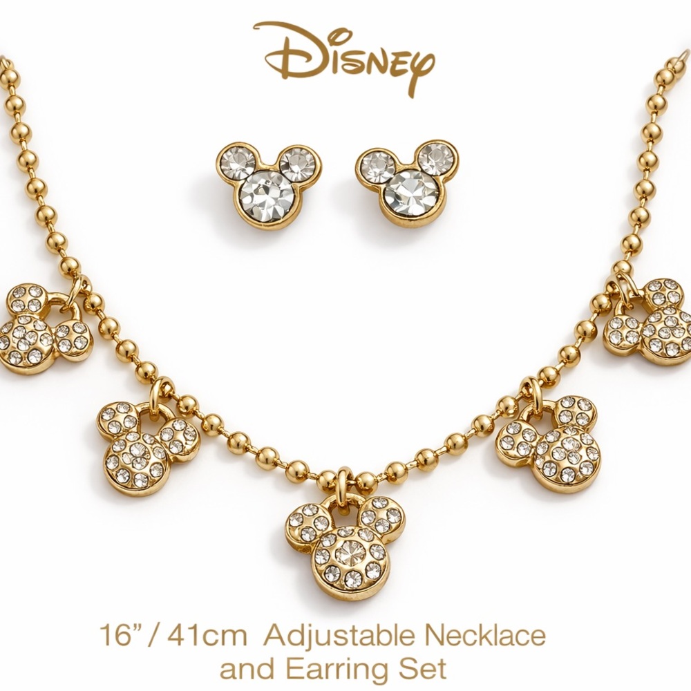 ✨ NIB | DISNEY Mickey Mouse Silhouette Necklace & Earring Set ✨